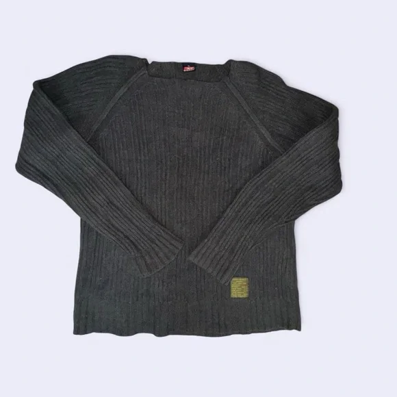 Vintage Diesel 100% Wool Military Patch Sweater XL Rare